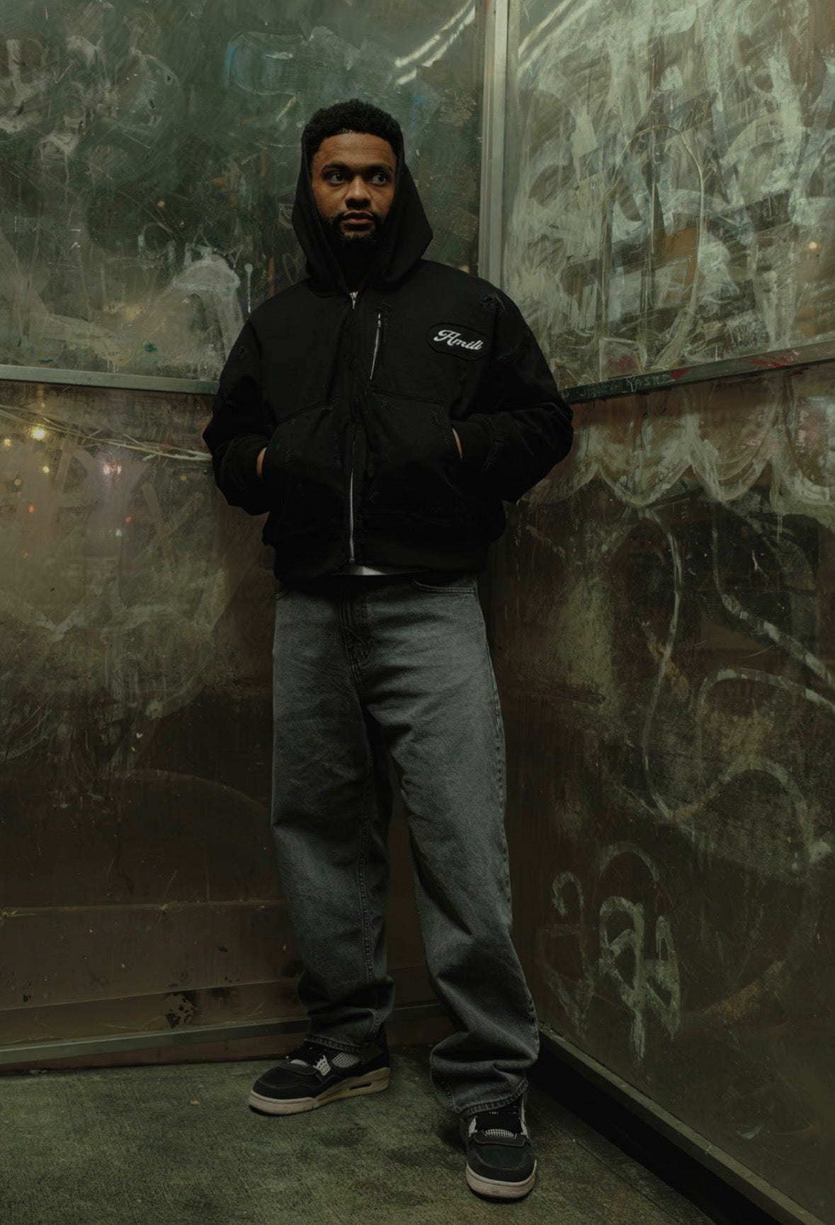 AMILI DISTRESSED JACKET BLACK EDITION