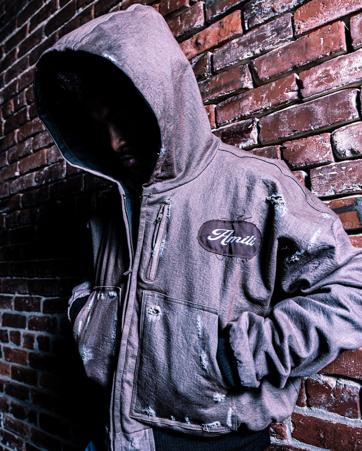 AMILI DISTRESSED JACKET BROWN EDITION