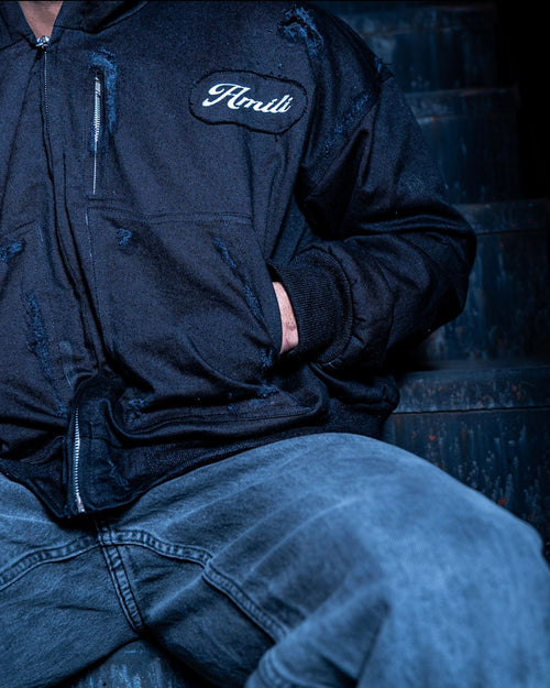 AMILI DISTRESSED JACKET BLACK EDITION